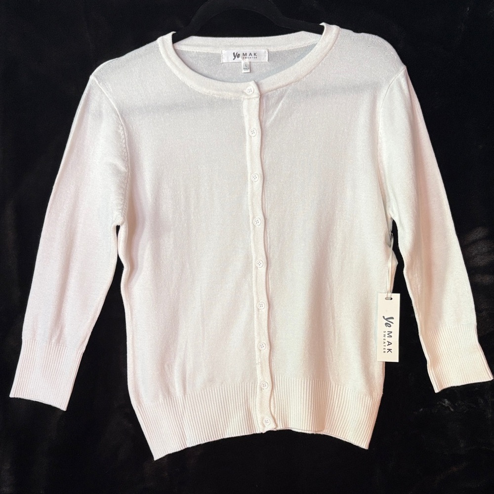 White Women's Cardigan Sweater